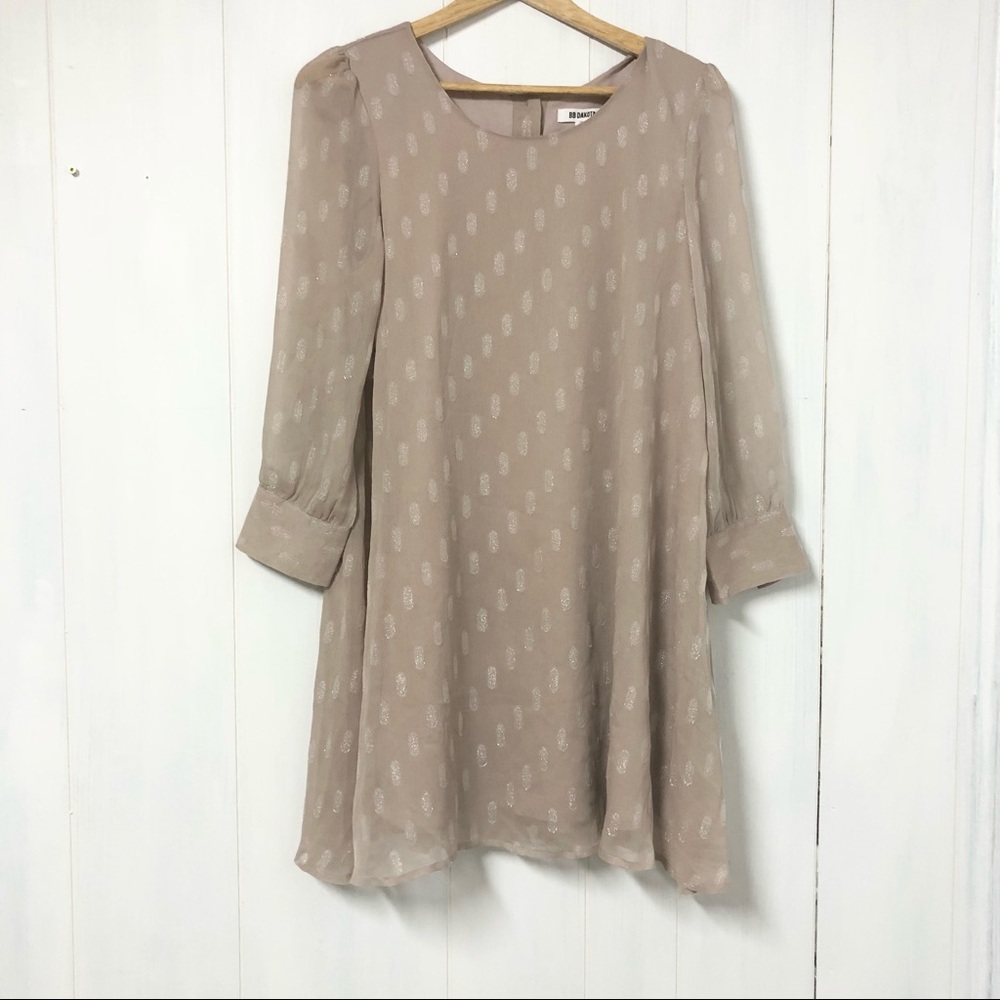 BB Dakota Mauve Long Sleeve Dress Size S NWOT